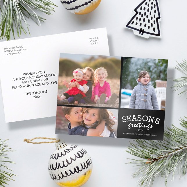 Seasons Greetings 3 Photo Collage Postcard (Creator Uploaded)