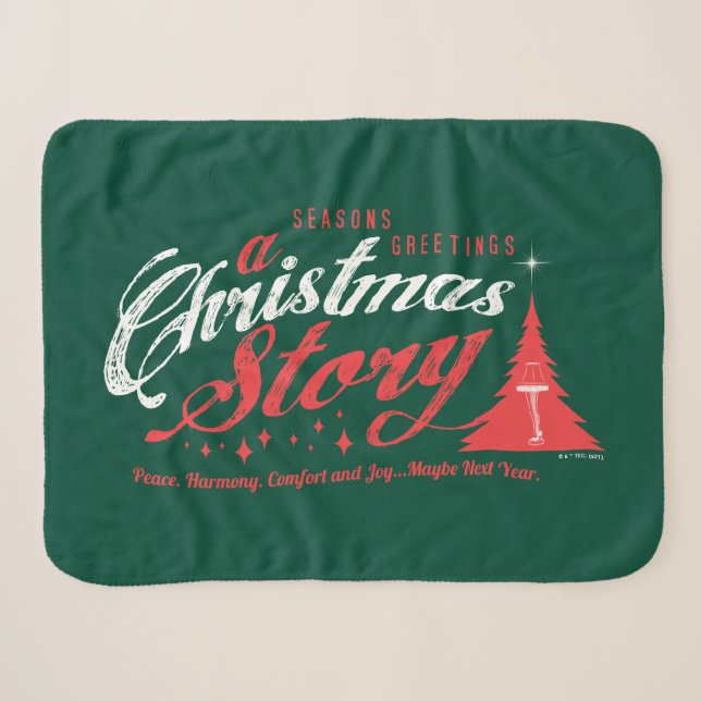 Season's Greetings - A Christmas Story Sherpa Blanket (Front (Horizontal))