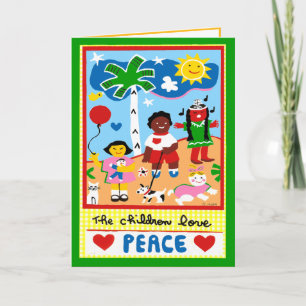 Season's Greetings about Peace and Love Holiday Card