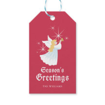 Seasons Greetings Angel Christmas Gift Tag