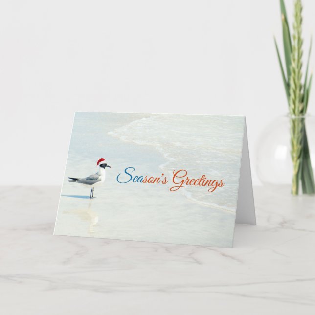 Season's Greetings Beach Christmas Card (Front)