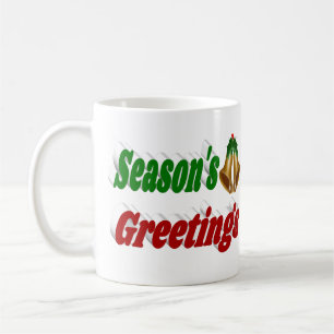 Seasons Greetings Bells Christmas half typography Coffee Mug