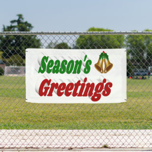 Seasons Greetings Bells Christmas typography Banner