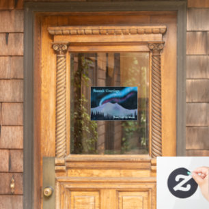 Season's Greetings - Blue Aurora Window Cling