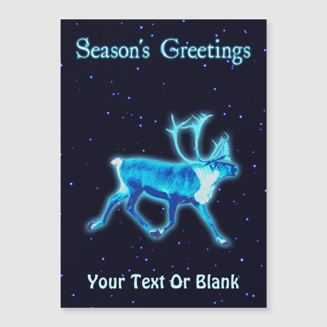 Season's Greetings - Blue Caribou (Reindeer) (Front)