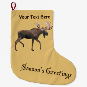 Season's Greetings - Bull Moose Large Christmas Stocking