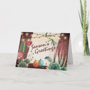 Season's Greetings Cacti and Succulents Christmas Holiday Card