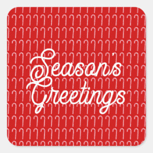 Season's Greetings Candy Canes Envelope Seals