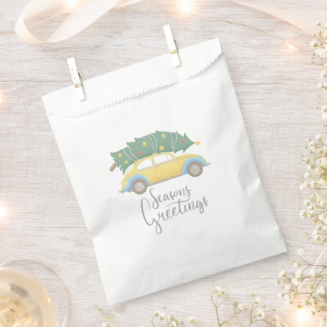Seasons Greetings Car & Tree Favour Bag (Clipped)