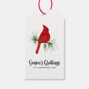 Season's Greetings Cardinal Christmas Gift Tags