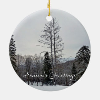 Season's Greetings Ceramic Ornament