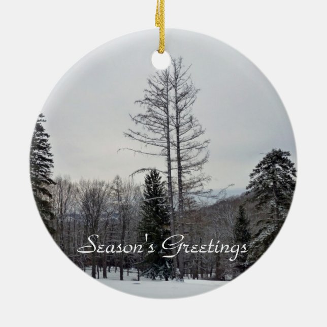 Season's Greetings Ceramic Ornament (Back)