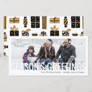 Seasons Greetings Christmas Holiday Cut Out Photo Card