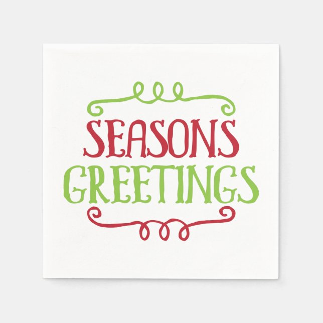 Seasons Greetings Christmas Holiday Napkin (Front)
