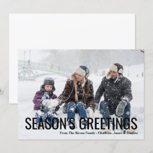 Seasons Greetings Christmas Holiday Photo Card