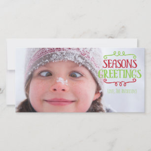 Season's Greetings Christmas Holiday Photo Card