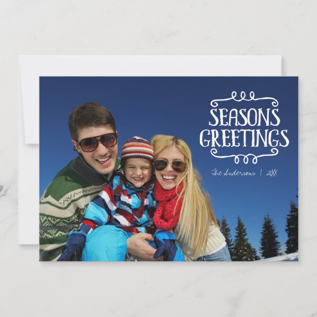 Season's Greetings Christmas Holiday Photo Card (Front)