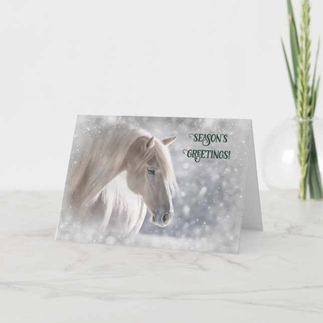 Seasons Greetings Christmas Holiday Pretty Horse (Front)