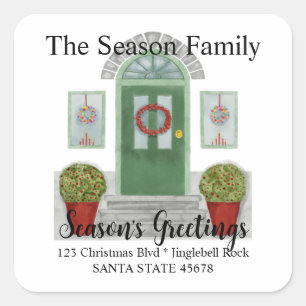 Season's Greetings Christmas home Envelope seal