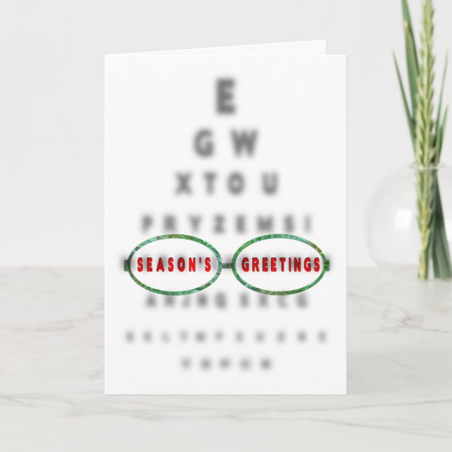 SEASON'S GREETINGS (Christmas)Optometrist's Office Holiday Card (Front)
