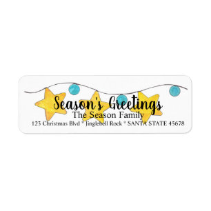 Season's Greetings Christmas Tree Lights Label