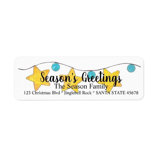 Season's Greetings Christmas Tree Lights Label (Front)