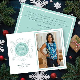 Season's Greetings Classic Seal Photo Business Invitation