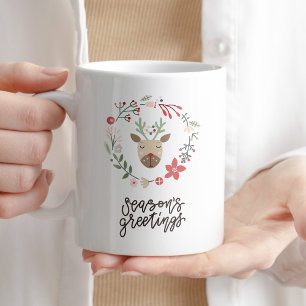 Season's Greetings Coffee Tea Typography Winter Mug