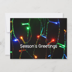Season's Greetings colourful Christmas lights Card
