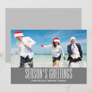 Seasons Greetings Corporate Holiday Photo Invitation
