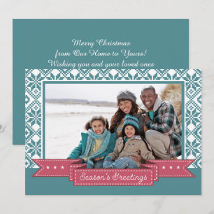 Season's Greetings. Custom Photo Christmas Holiday Card