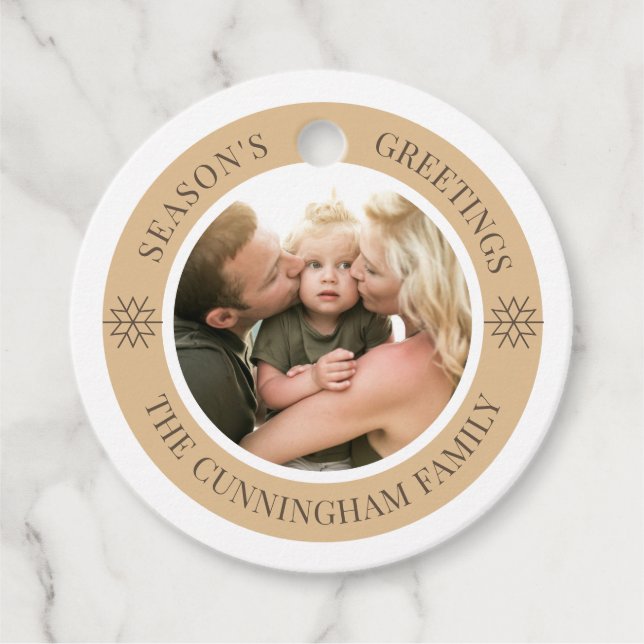 Season's Greetings | Custom Photo Favour Tags (Front)