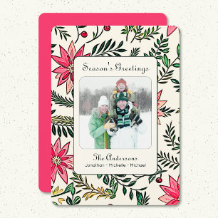 Season's Greetings Custom Photo Flat Holiday Card