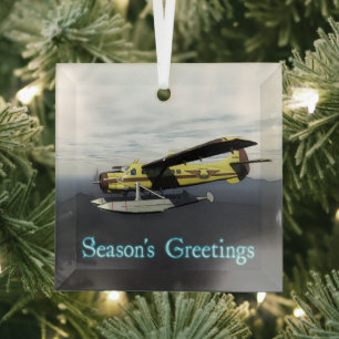 Season's Greetings - de Havilland DH3-C Otter Glass Ornament