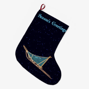 Season's Greetings - Dog Sled Large Christmas Stocking