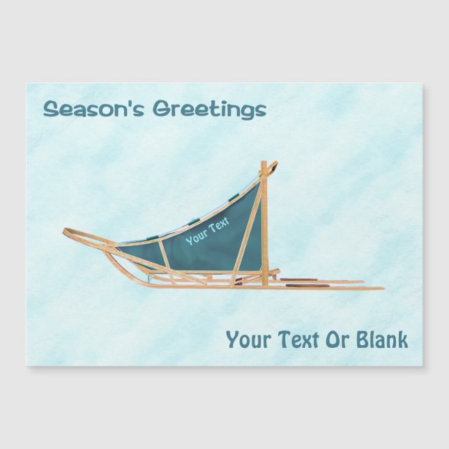 Season's Greetings - Dog Sled On Snow (Front)