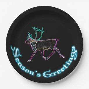 Season's Greetings - Electric Caribou Paper Plate