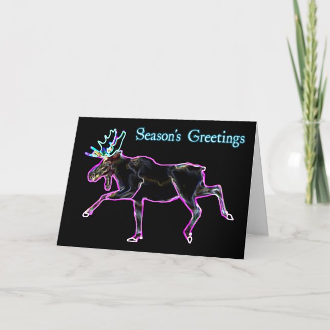 Season's Greetings - Electric Moose Holiday Card (Front)