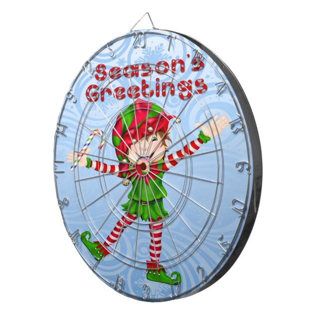 Season's Greetings Elf Dart Board (Front Right)