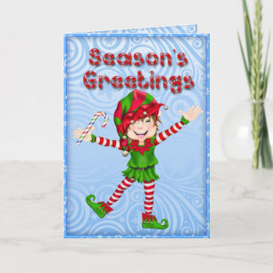 Season's Greetings Elf Greeting Card