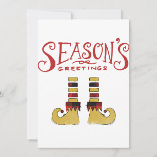 Season's Greetings Elf Shoes Holiday Card