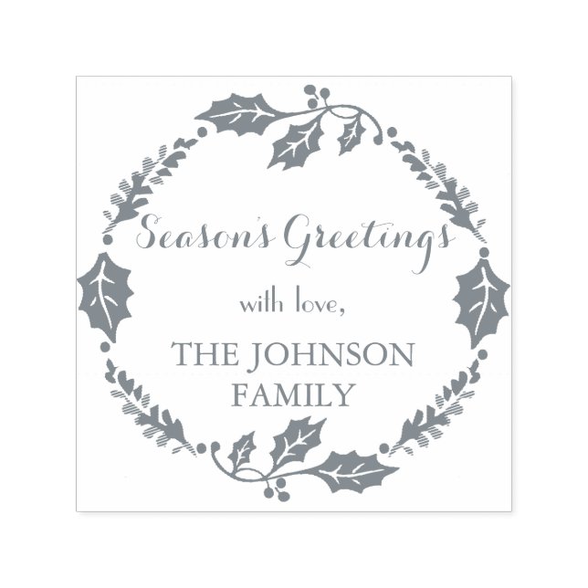 Season's Greetings Family Name Christmas Stamp (Design)