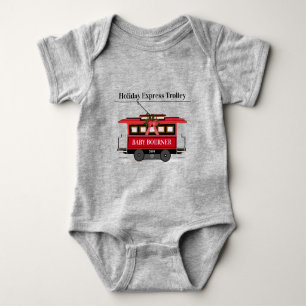 Season's Greetings Family Tram Trolley Streetcar Baby Bodysuit
