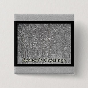 Season's Greetings February Snow Storm 2 Inch Square Button