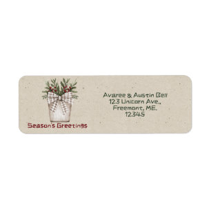 Season's Greetings Floral Basket Return Address 