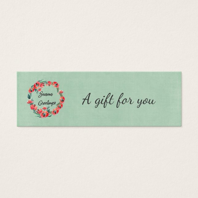 Seasons Greetings Floral Wreath & Retro Reindeer (Front)