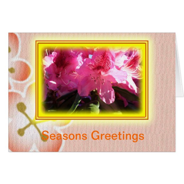 Seasons greetings flowering greeting card (Front Horizontal)