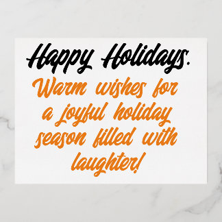 "Season's Greetings" Foil Holiday Postcard