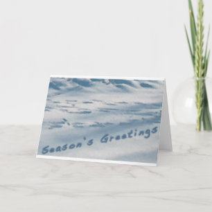 Season's Greetings Footprints In The Snow Holiday Card