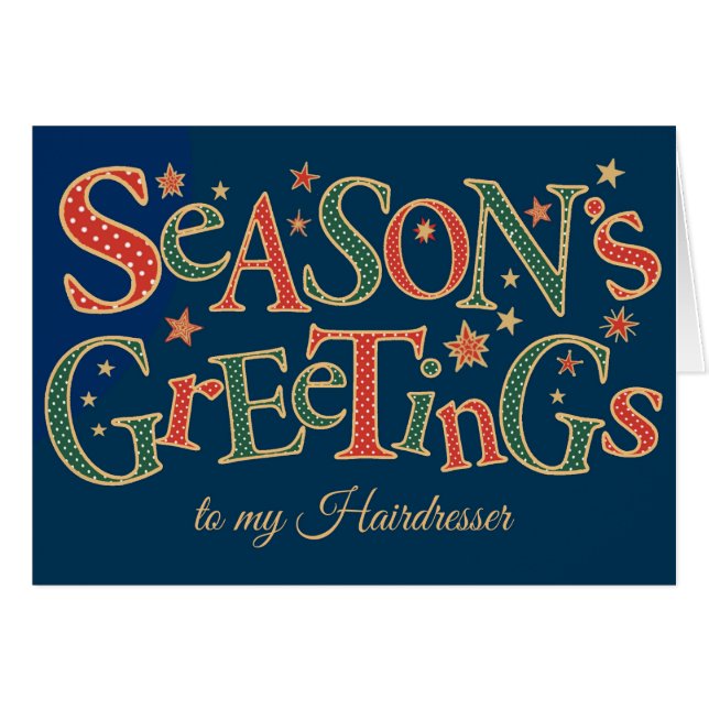 Season's Greetings for Hairdresser  Polkas (Front Horizontal)